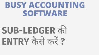 SUB LEDGER IN BUSY SOFTWARE