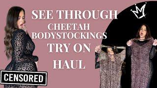 TRANSPARENT Cheetah Bodystocking TRY ON Haul with Mirror View! | Jean Marie Try On