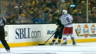 Brandon Prust boarding penalty on Zdeno Chara