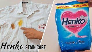 Henko Stain Care Detergent Powder Review in Hindi| Test on Turmeric & Coffee Stain| Henko Stain Care