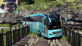 Smooth bus driving through uneven roads of indonesia | #ets2 | Logitech G29 Setup