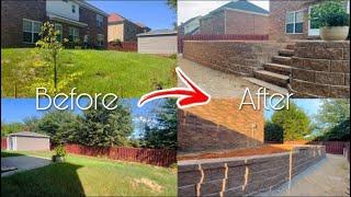 Our Backyard Patio Project - Retaining Wall | Backyard Patio Makeover