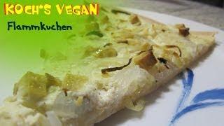 veganer Flammkuchen - selber machen - vegetarisch backen - vegane Rezepte von Koch's vegan