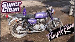 BARNFIND! 1974 HONDA CB350 Four Motorcycle Gets a wash and cleaning with SUPER CLEAN!