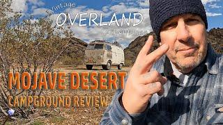 VW Bus Camping - Mojave Desert Campground Review - Hiking Rock Climbing Cold Weather Having a Blast