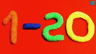 Learn To Count with Squishy Glitter Foam Numbers 1 to 20| Learn colors with  Play Foam