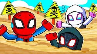 Spiderman & Miles Get Trapped By QUICKSAND In Roblox!