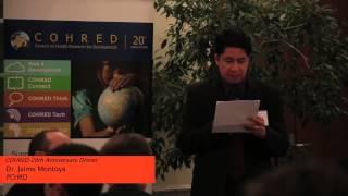 20th Anniversary of COHRED: Dr Jaime Montoya on the 20th Anniversary of COHRED...