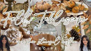 EASY COZY FALL DECOR AND DESSERT || FALL TABLESCAPE SETTING || EASY PUMPKIN STREUSEL MUFFINS