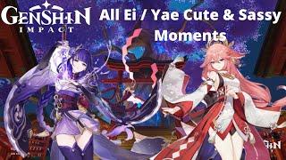All Ei (Raiden Shogun) and Yae Miko Cute & Sassy Moments As of Genshin Impact Version 2.5