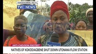 Natives of Kokodiagbene shuts down Utonana flow station in an Anti Chevron Protest