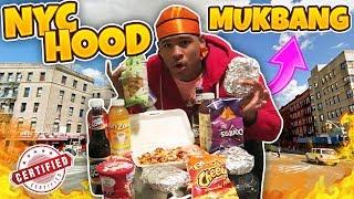 NYC HOOD MUKBANG! DELI EATS! CHOPPED CHEESE, BACONEGGANDCHEESE, HALAL, BLT & MORE!