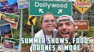 Dollywood July updates | food review | drone and fireworks | New Merch