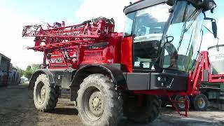 SAM Horizon 3000 crop sprayer applying blight spray on potato crop