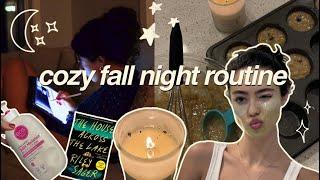 COZY Fall night routine | everything shower, baking, reading, editing etc.