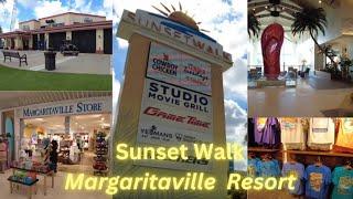 Sunset Walk Kissimmee Florida | Margaritaville Resort Lobby & Gift Shop Tour | 4k |