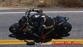 Azusa Canyon Motorcycle Riders - High Speed Corners, Clutch Up Wheelies, and a Low-Side Crash!