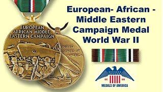 European Africa Middle East Campaign Medal (ETO) (EAME) (EAMECM) for World War II (WW2) Veterans.