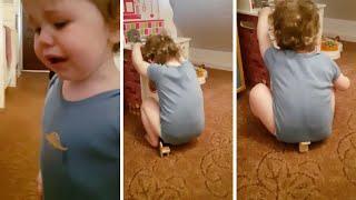 Toddler Throw Tantrum Trying To Sit On Tiny Chair