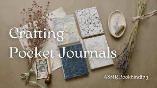 Crafting pocket journals with hand-marbled paper 〰️ ASMR bookbinding