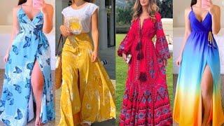 Vestidos largas de moda Mujeres 2025/ Ropa de moda 2024/ Moda Feminina 2025