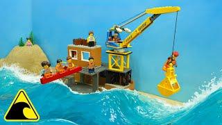 Tsunami Floods Lego City Construction - Dam Breach Experiment