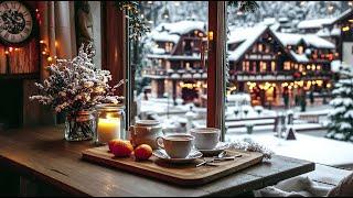 Cozy Winter Coffee Shop Ambience with Relaxing Jazz Music ️Cozy Christmas for Relax