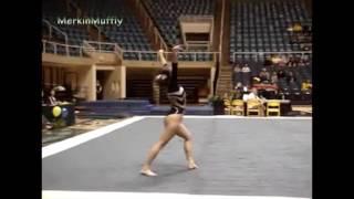 College gymnast during floor routine