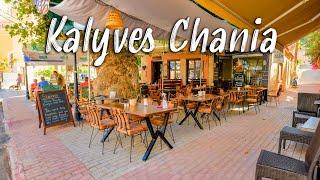 Crete Greece, Chania Kalyves, walking tour 4k, Greece 2022