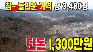 도로 접한 땅 3,480평이 몽땅 1300만원 맞습니다. 싸고 좋은 땅 찾는 분만 영상 보시고 판단하세요!