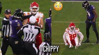 Ravens vs Chiefs AFC Championship Got HEATED (Flags, Trash Talk & HITS)