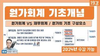 기초회계 19강  - 원가회계 개념 - (재무회계 vs 원가회계, 원가의 기초 구성요소)