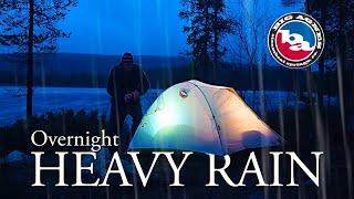 Camping in HEAVY RAIN in Big Agnes Tiger Wall UL2 | Ultralight Hiking Tent