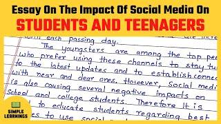 The Impact of Social Media on Students and Teenagers | Essay Writing In English | 300 Words