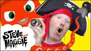 Halloween Pirate Song and Sea Animals Story for Kids from Steve and Maggie | Spooky Wow English TV