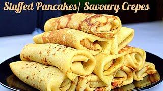 Spicy Stuffed Pancakes - Savoury Crepes- Stuffed crepes