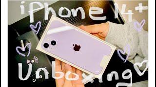 Unboxing iPhone 14 Plus - purple | clair de lune (asmr)