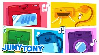 Home Appliance Symphony with Marshmallows | White Noise Song | Funny Kids Songs | JunyTony
