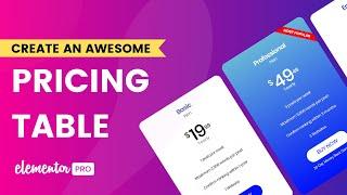 [FULLY CUSTOMIZABLE] How to create Pricing Table with Elementor
