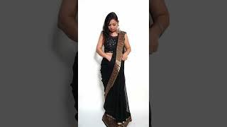 Retro Mermaid Saree Drape #shorts #saree #sareedraping #sareehacks