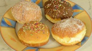 Krapfen, Berliner, Pfannkuchen mit verschiedenen Füllungen