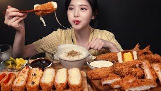 SUB)Pork Cutlet Party Mukbang Asmr! Cheesy Tonkatsu Jumbo Shrimp Katsu Fish Katsu Tamago Sandwich