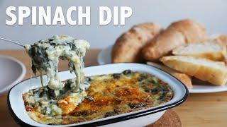 Homemade Cheesy Spinach Dip Recipe - Mozzarella, Cream Cheese, Parmesan (ASMR )