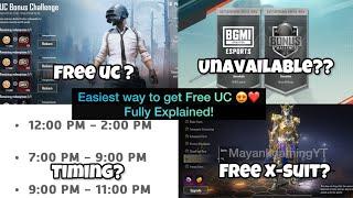 FREE UC ️ • FREE XSUIT • BONUS CHALLENGE UNAVAILABLE PROBLEM • TIMINGS • @mayankgamingyoutube