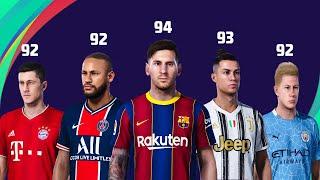  PES 2021 | TOP 100 BEST PLAYER RATINGS | FT. Messi, Ronaldo, Neymar | Fujimarupes