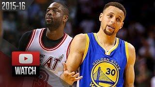 Stephen Curry vs Dwyane Wade EPIC DUEL Highlights (2016.02.24) Heat vs Warriors - MUST Watch!