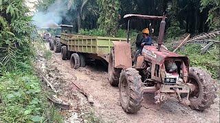 Tractors and 4x4 Trucks Stuck in Muddy Road Help by Jcb 3dx 