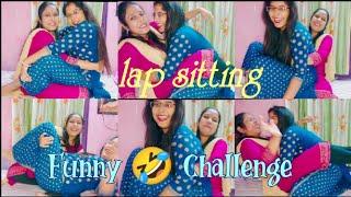 Lap Sitting Challenge// sister vs sister lap sitting challenge||lap sitting on Bed @priyasworld2