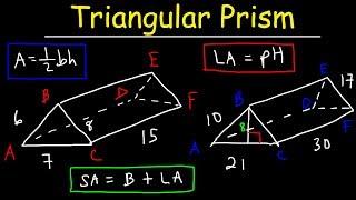 Surface Area of a Triangular Prism - Lateral Area, Geometry