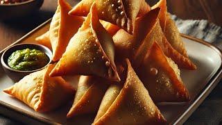 Potato Samosa Recipe سمبوسه کچالو‌ تند ‌ونیز و‌مزه دار به سبک سمبوسه بازار Aloo Samosa Recipe